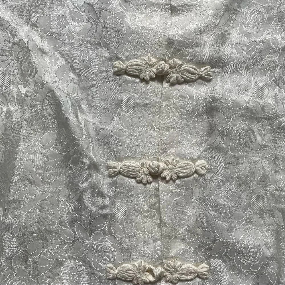 Asian 2 Piece Silky White Pyjama Set - Picture 6 of 16